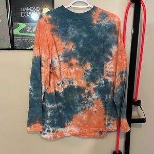 Free people size medium oversized orange and blue tie-dye top